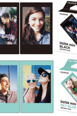 Nowe kolory ramek we wkładach do Instaxa Mini, Sky Blue oraz Black, prezentują się świetnie